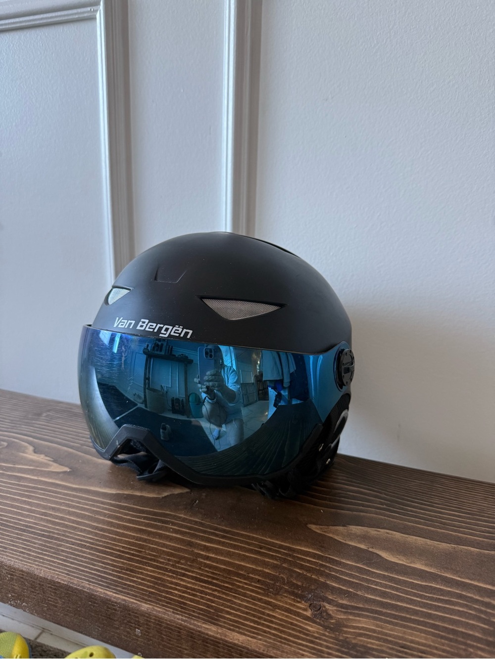 Kids Matte Black Helmet with Blue Visor